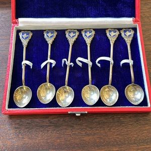 Set of Six Spoons in Case from India Vintage